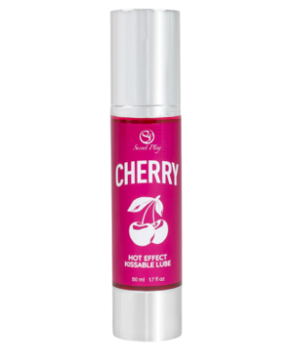 2 en 1 Lubrifiant et huile de massage cerise chauffant